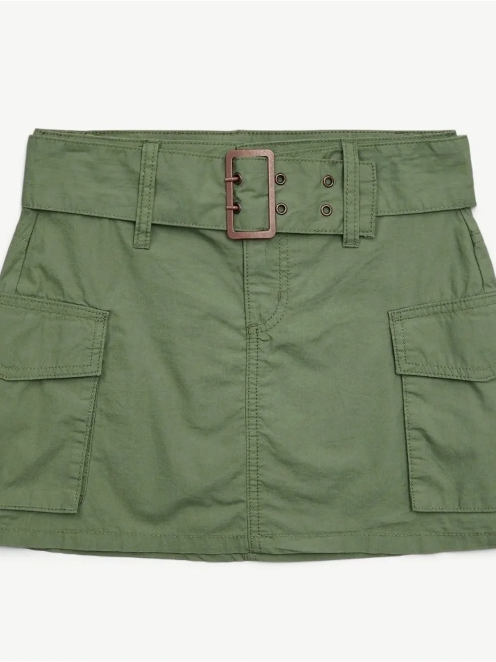 Justice Olive Green Cargo Mini Skirt with Belt